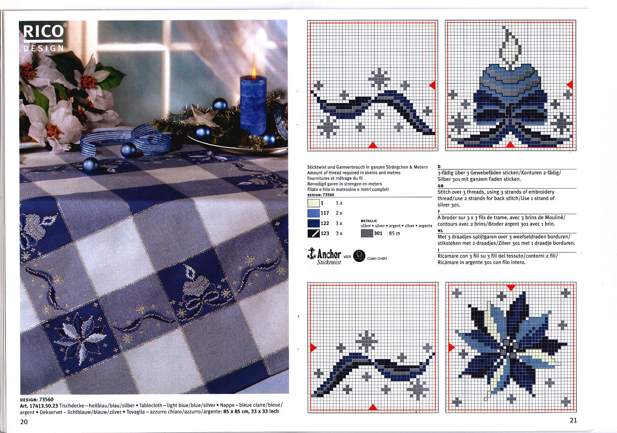 Schema punto croce Tovaglia 174