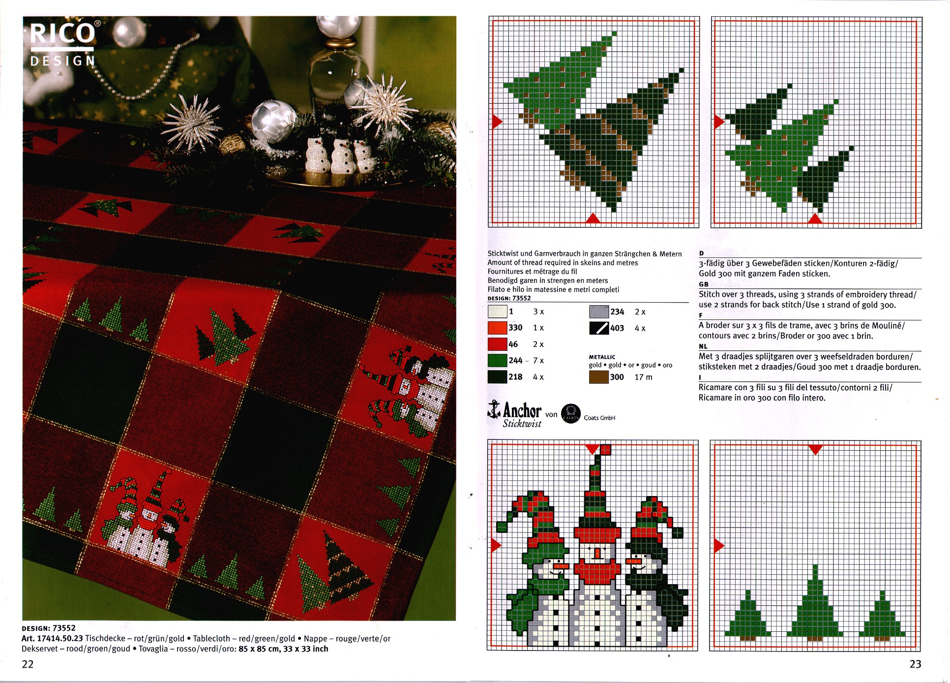 Schema punto croce Tovaglia 175