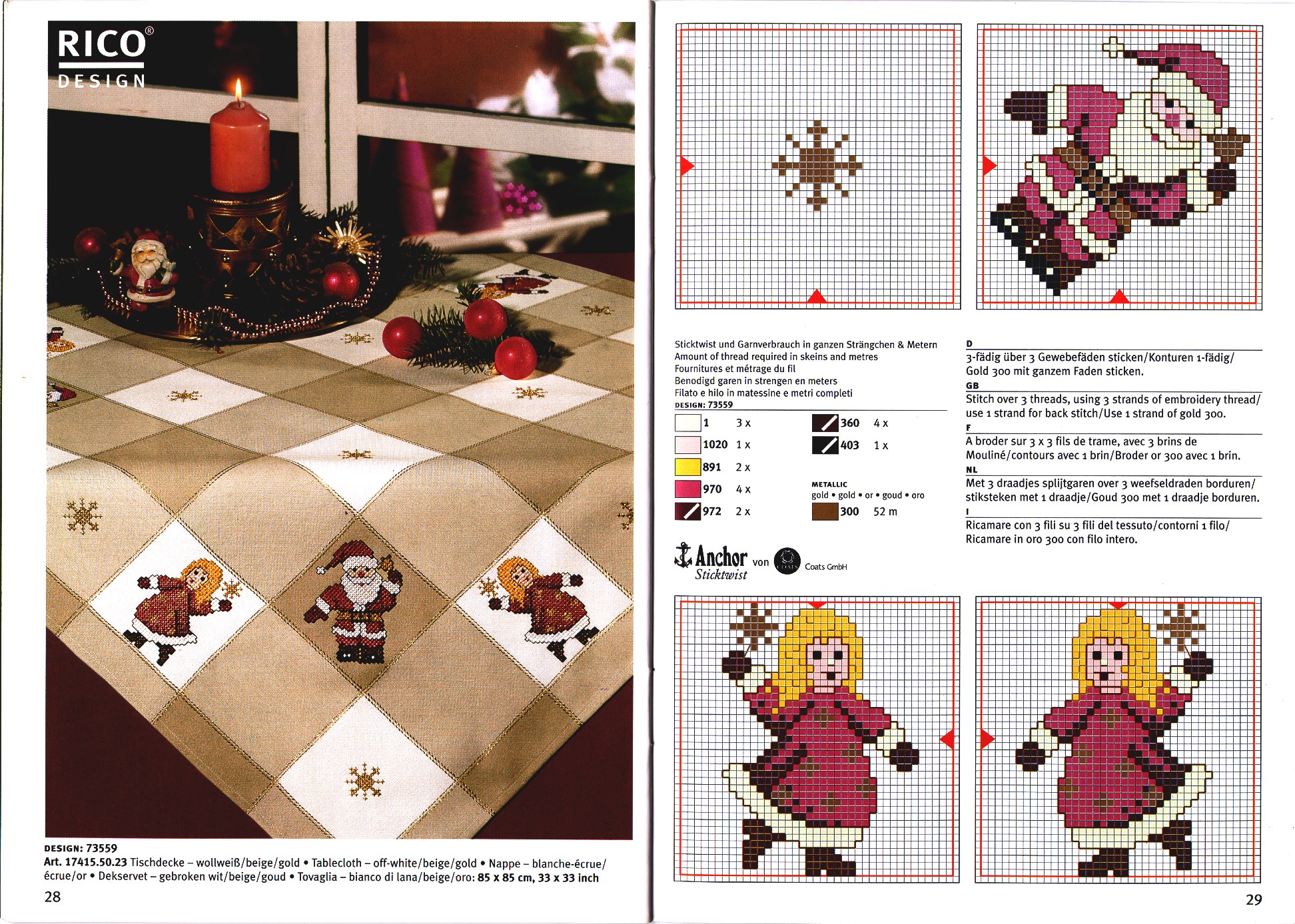 Schema punto croce Tovaglia 178