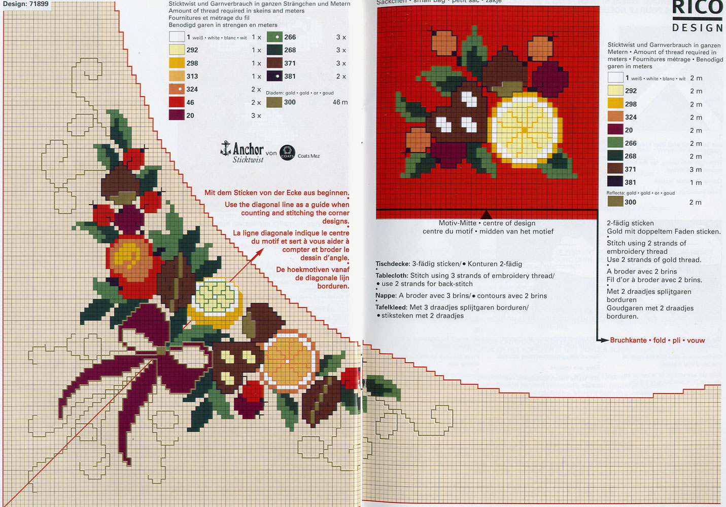 Schema punto croce Tovaglia 37