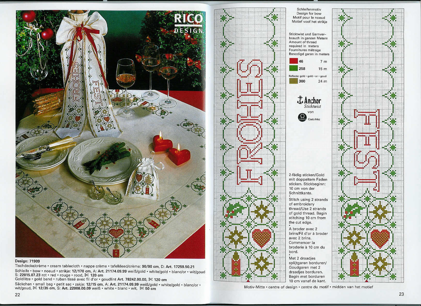 Schema punto croce Tovaglia 39