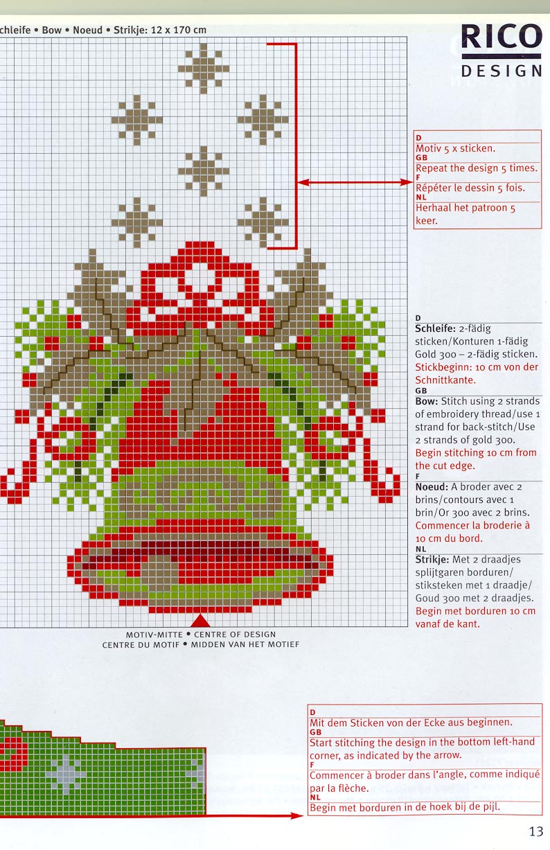 Schema punto croce Tovaglia 95
