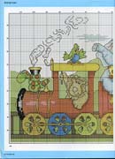 Schema punto croce Trenino Animali 1