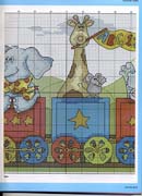 Schema punto croce Trenino Animali 3