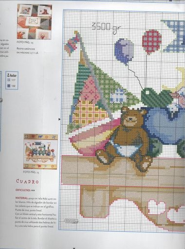 Schema punto croce Trenino Clown Animali 3