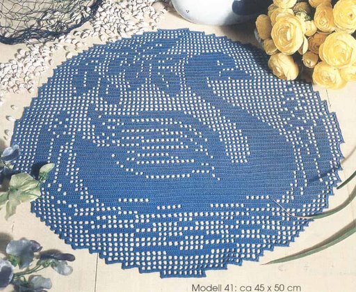 Schema punto croce Centrino Cigno